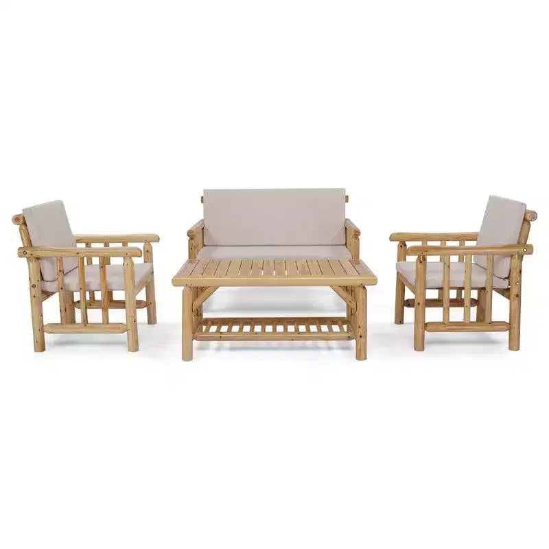 Karl Home Patio 4-Piece Wood Conversation Set