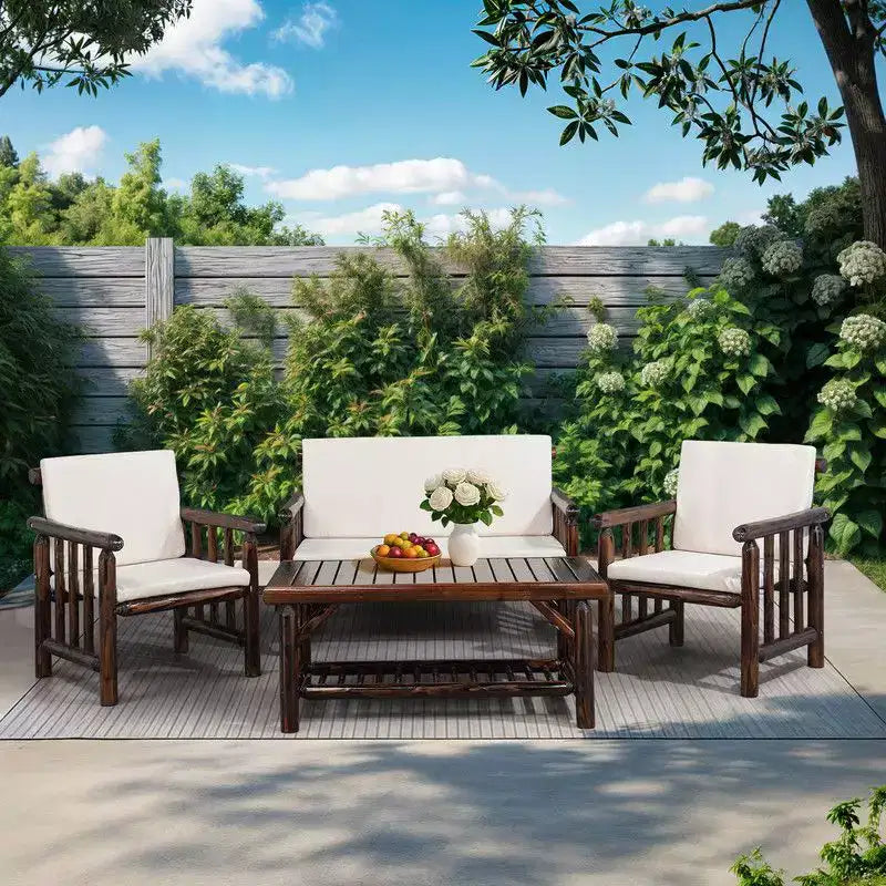 Ensemble de conversation Karl Home Patio 4 pièces en bois