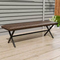EAGEL PEAK Sienna Bay 2-Person Outdoor Wicker Bench with Metal Frame