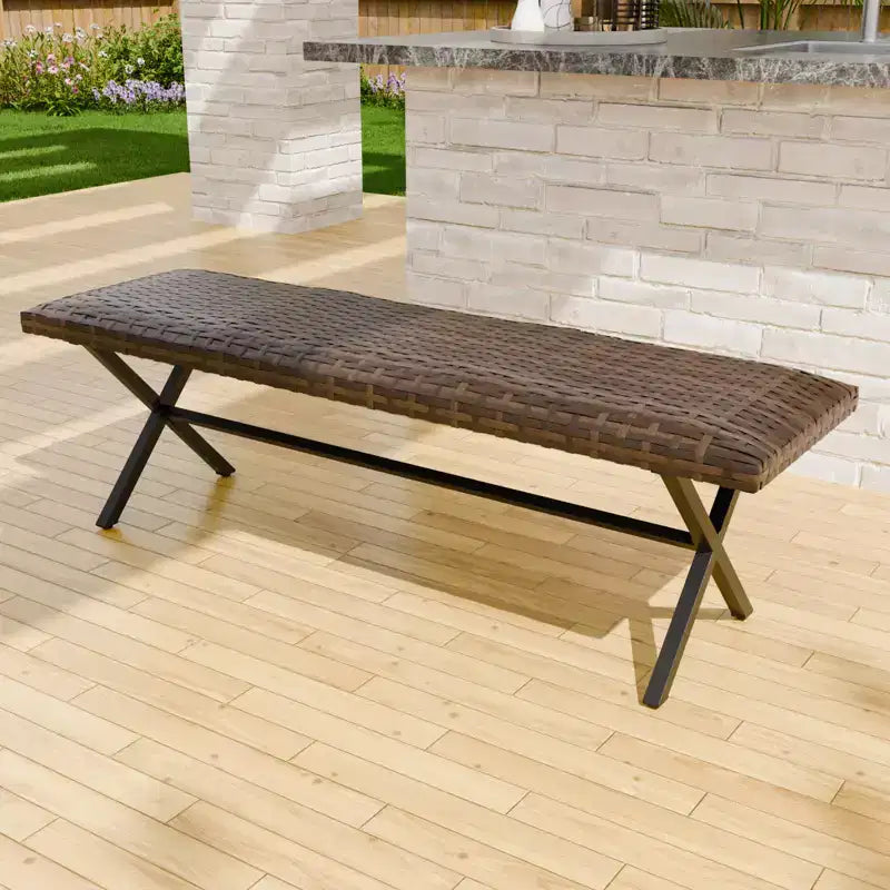 Banc d'extérieur en osier pour 2 personnes avec cadre en métal EAGEL PEAK Sienna Bay