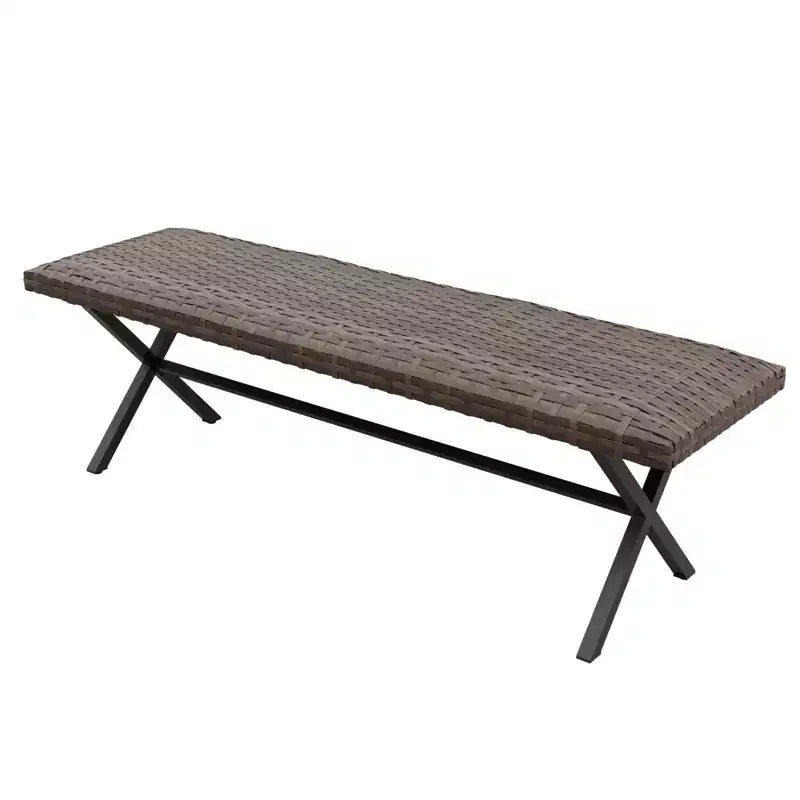 Banc d'extérieur en osier pour 2 personnes avec cadre en métal EAGEL PEAK Sienna Bay