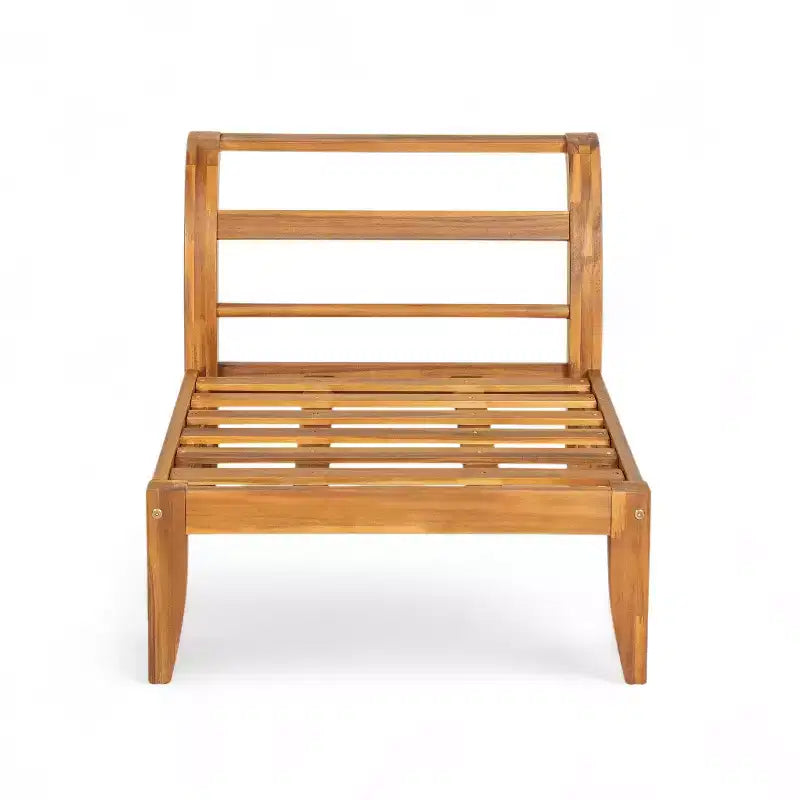 Ensemble de patio 6 pièces Whisen avec lit de repos, table à thé et pouf
