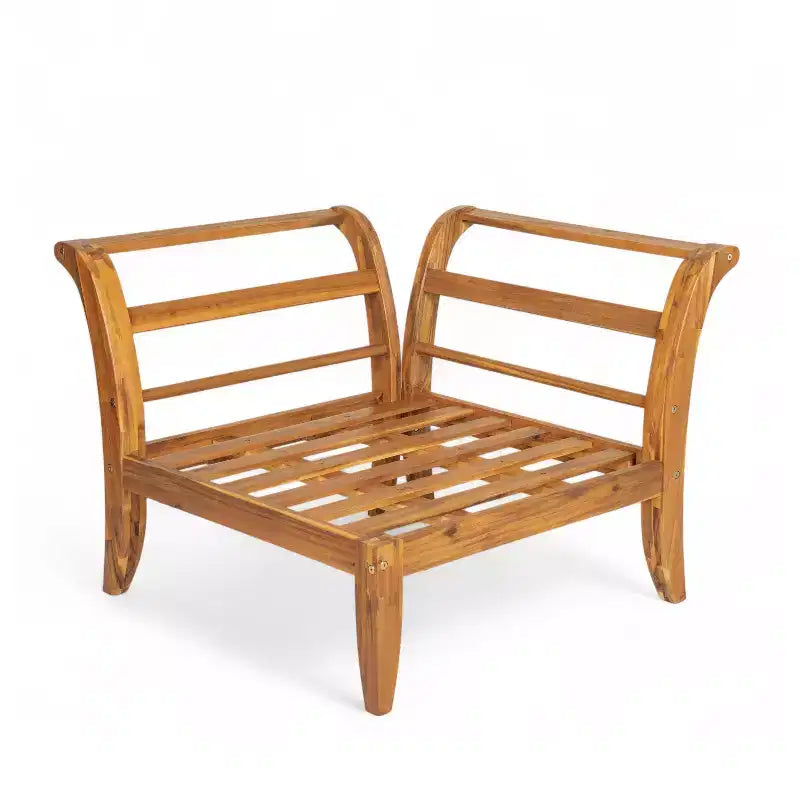 Ensemble de patio 6 pièces Whisen avec lit de repos, table à thé et pouf