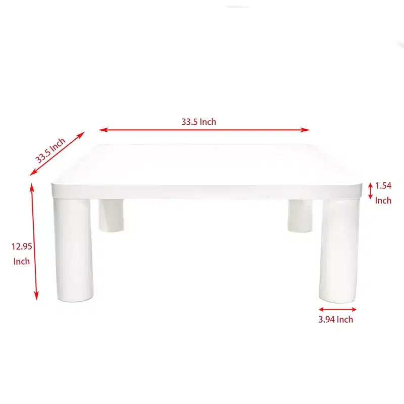 MDF Square Coffee Table with Rounded Corners 37.8''