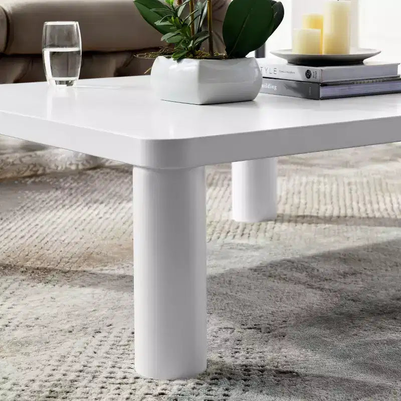 MDF Square Coffee Table with Rounded Corners 37.8''