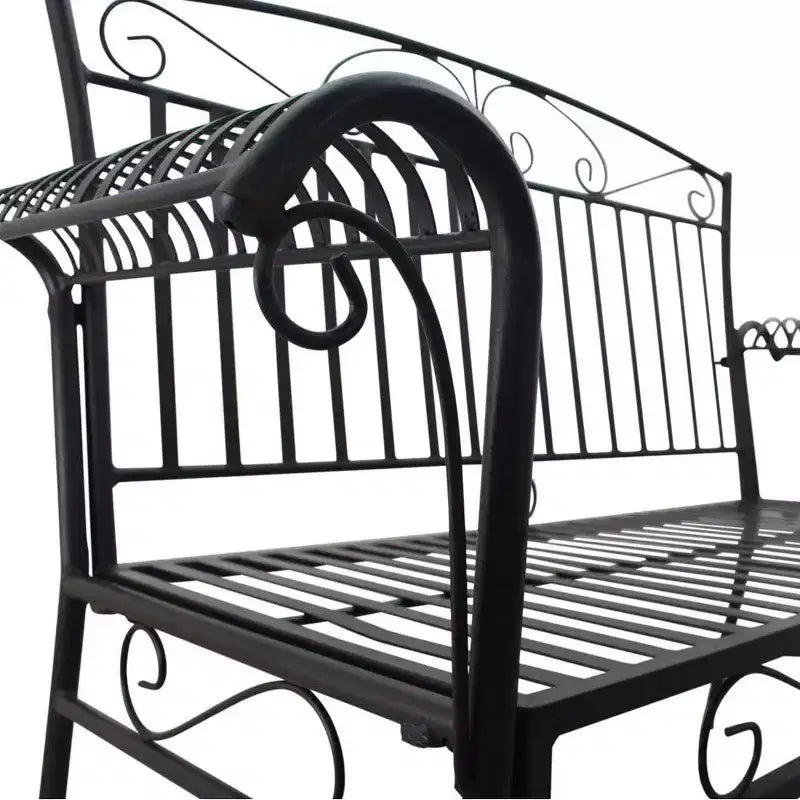 Ensemble causeuse et table basse d'extérieur Courtyard Casual French Quarter en acier noir