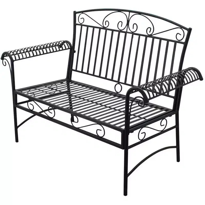 Ensemble causeuse et table basse d'extérieur Courtyard Casual French Quarter en acier noir