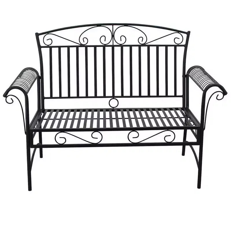 Ensemble causeuse et table basse d'extérieur Courtyard Casual French Quarter en acier noir