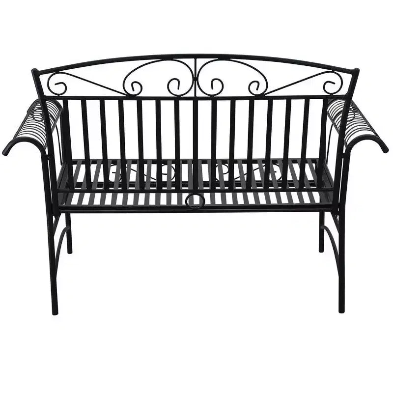 Ensemble causeuse et table basse d'extérieur Courtyard Casual French Quarter en acier noir