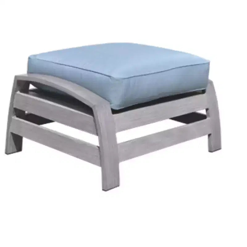 Courtyard Casual Cabo Ensemble 2 pièces Fauteuil pivotant planeur et pouf en aluminium avec coussins Sunbrella