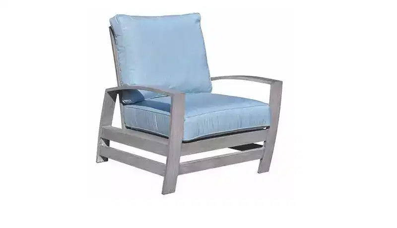 Ensemble fauteuil et ottoman d'extérieur Courtyard Casual Cabo 2 pièces, cadre en aluminium avec coussins Sunbrella
