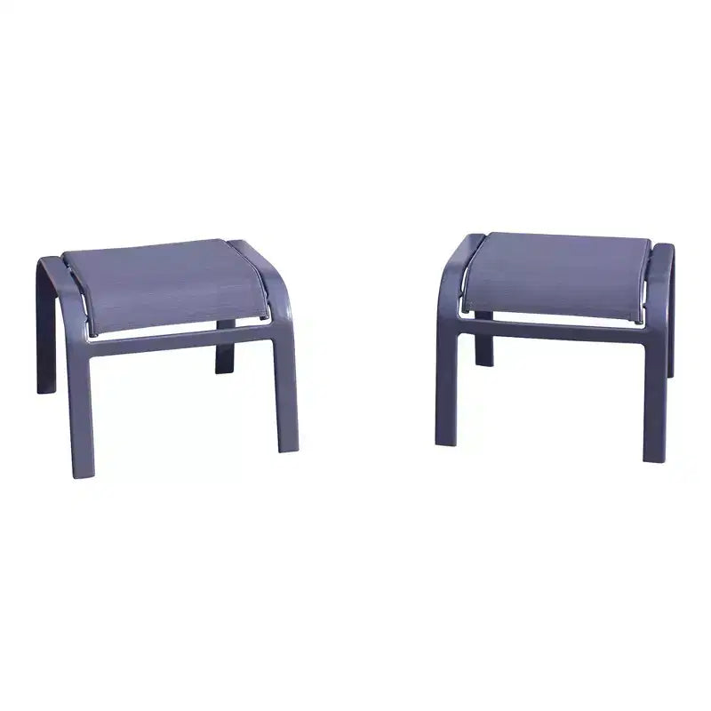 Ensemble de chaises longues de jardin 5 pièces Courtyard Casual Santa Fe avec ottomans Comprend deux chaises longues inclinables et deux ottomans et une table d'appoint