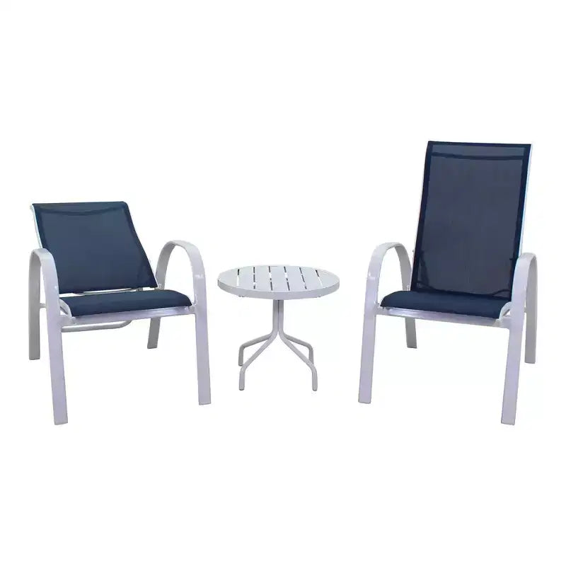 Ensemble inclinable 3 pièces Courtyard Casual Santa Fe comprenant une table d'appoint de 20 po et deux chaises longues inclinables