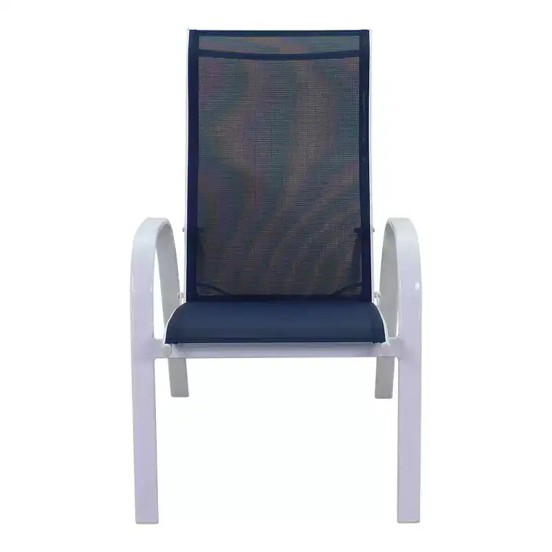 Ensemble de foyer rectangulaire 5 pièces Courtyard Casual Santa Fe avec chaises inclinables en toile comprend un foyer rectangulaire et quatre chaises inclinables en toile