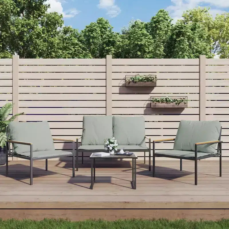 vidaXL Salon de jardin anthracite, gris clair