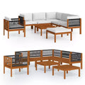 vidaXL Garden Lounge Set Cream Solid acacia wood Medium Modular
