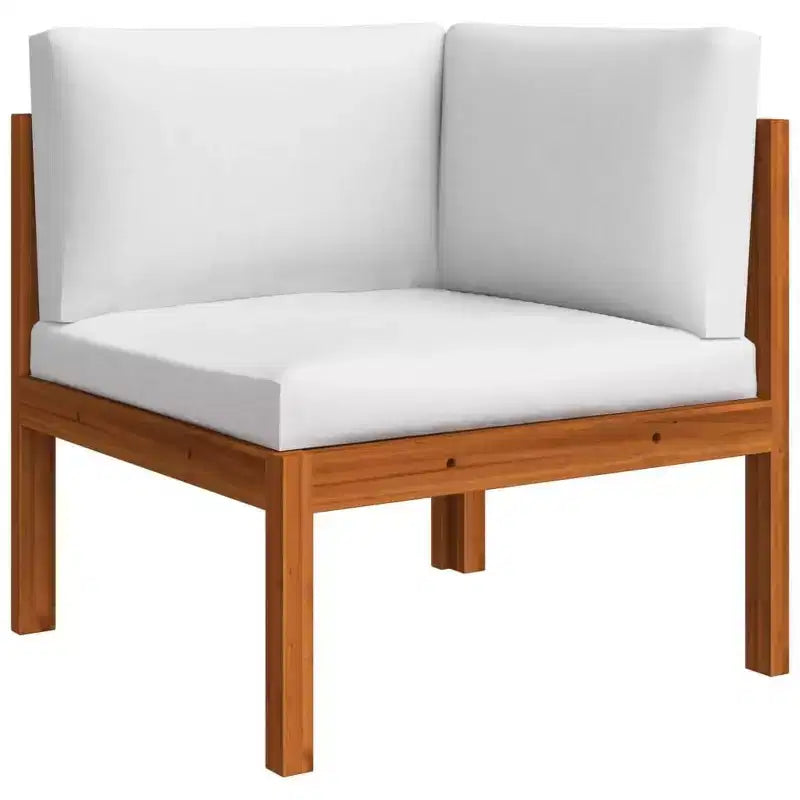 vidaXL Ensemble de jardin modulable en bois d'acacia massif crème Moyen