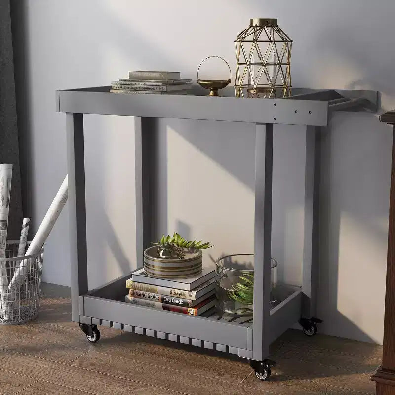 HDPE 2-Shelf Utility Cart with Wheels 500 lbs 34.3''