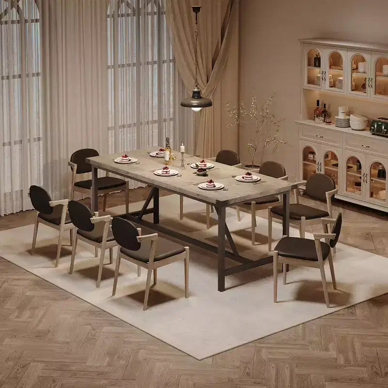 Engineered Wood Metal Dining Table 70.87''