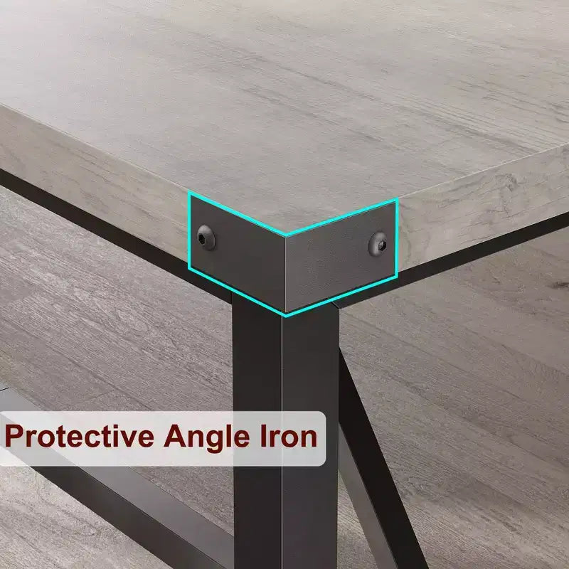 Engineered Wood Metal Dining Table 70.87''