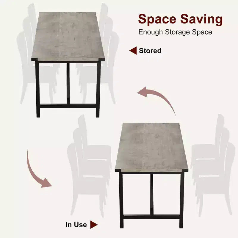 Engineered Wood Metal Dining Table 70.87''