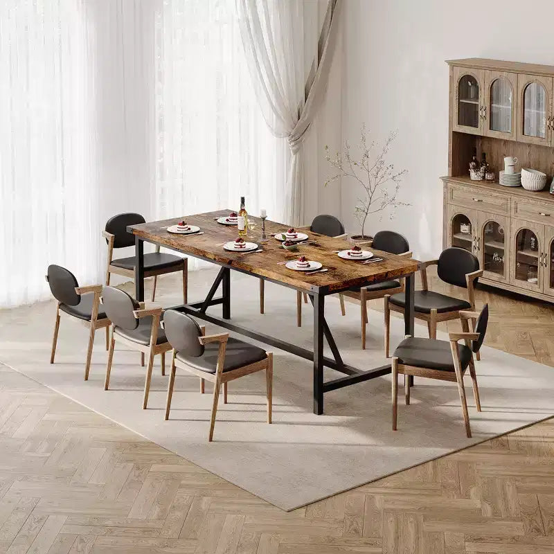 Engineered Wood Metal Dining Table 70.87''