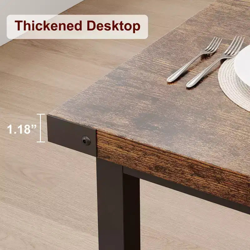 Engineered Wood Metal Dining Table 70.87''