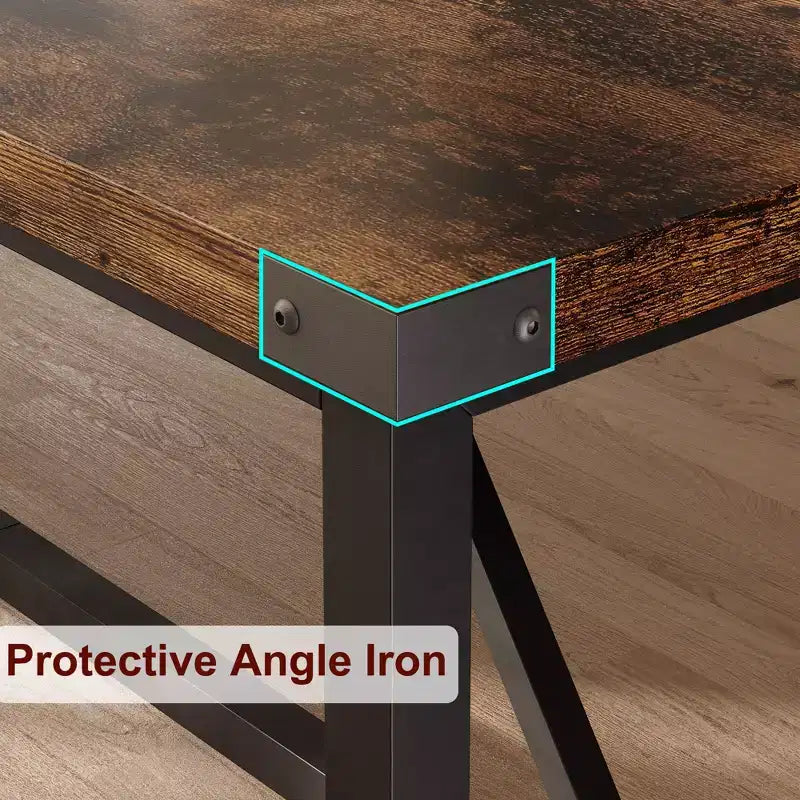 Engineered Wood Metal Dining Table 70.87''