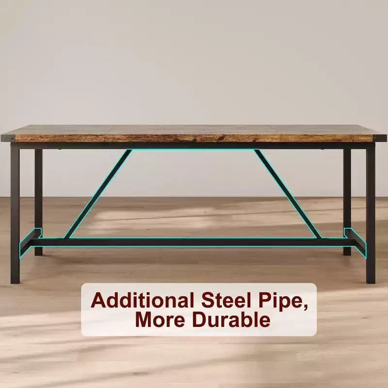 Engineered Wood Metal Dining Table 70.87''
