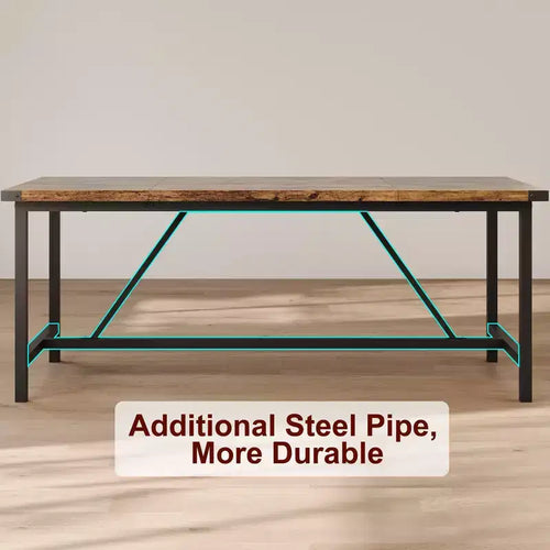 Engineered Wood Metal Dining Table 70.87''