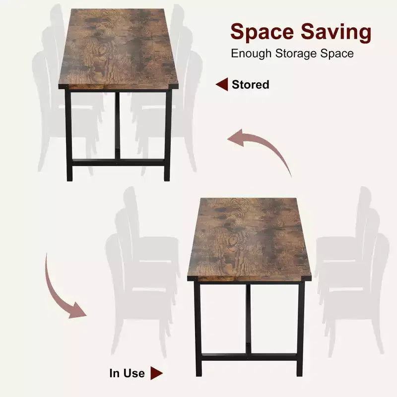 Engineered Wood Metal Dining Table 70.87''