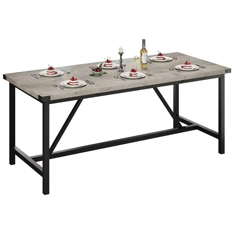 Engineered Wood Metal Dining Table 70.87''