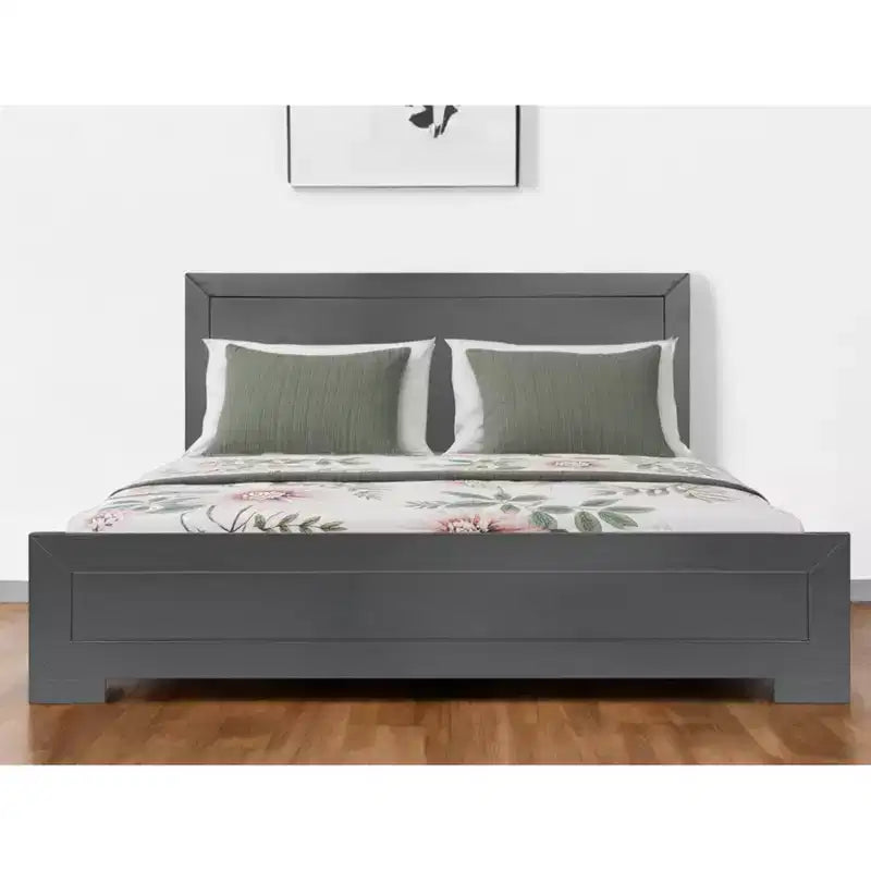 Wood Composite Queen Bed Frame with Inlaid Panels 82.3''