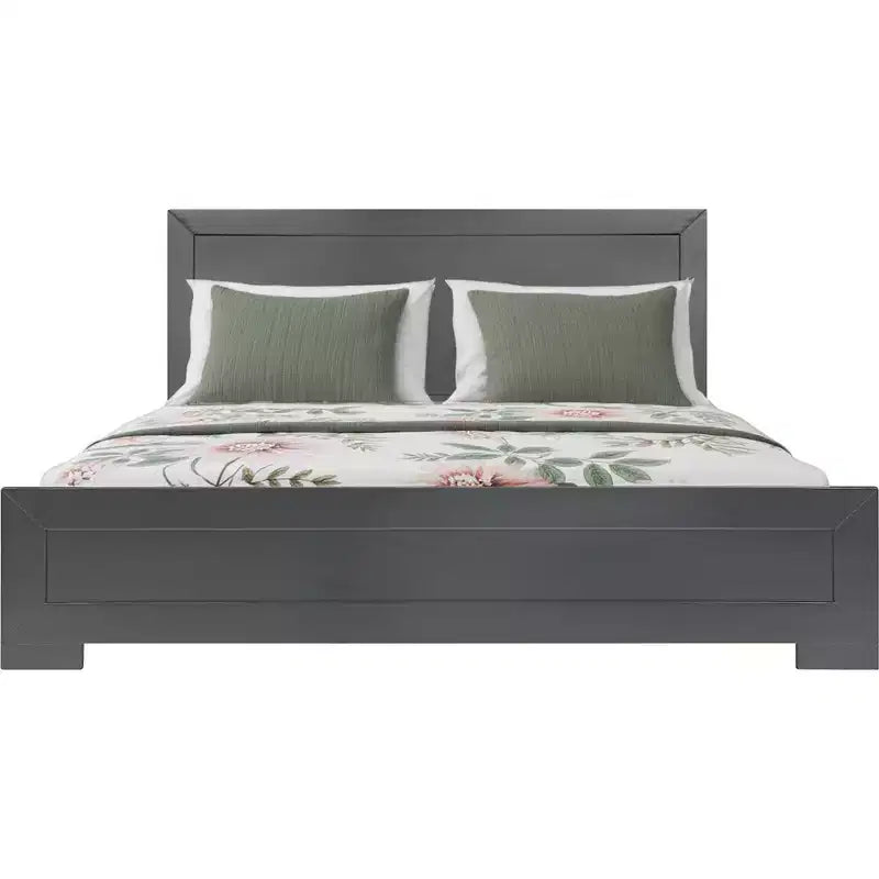 Wood Composite Queen Bed Frame with Inlaid Panels 82.3''
