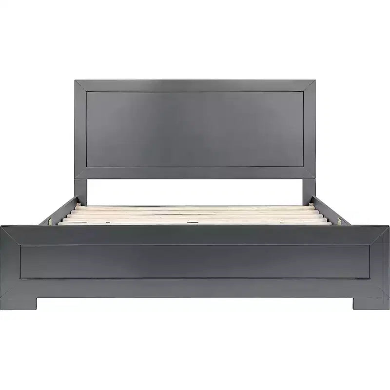 Wood Composite Queen Bed Frame with Inlaid Panels 82.3''