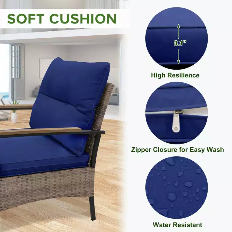 EAGLE PEAK Ensemble de conversation d'extérieur Mojave Dusk 4 pièces, mobilier de jardin en osier