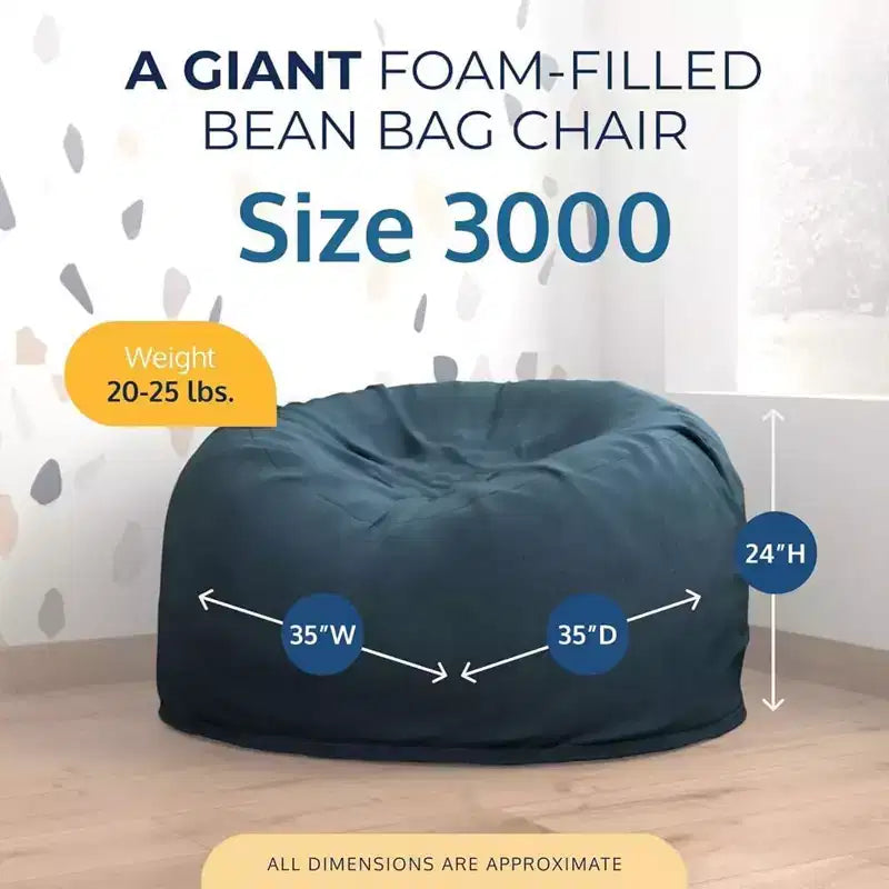 Foam Suede Bean Bag Lounger Chair Indoor