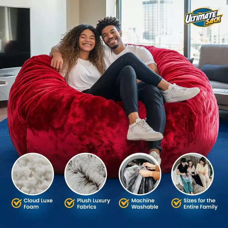 Foam Suede Bean Bag Lounger Chair Indoor