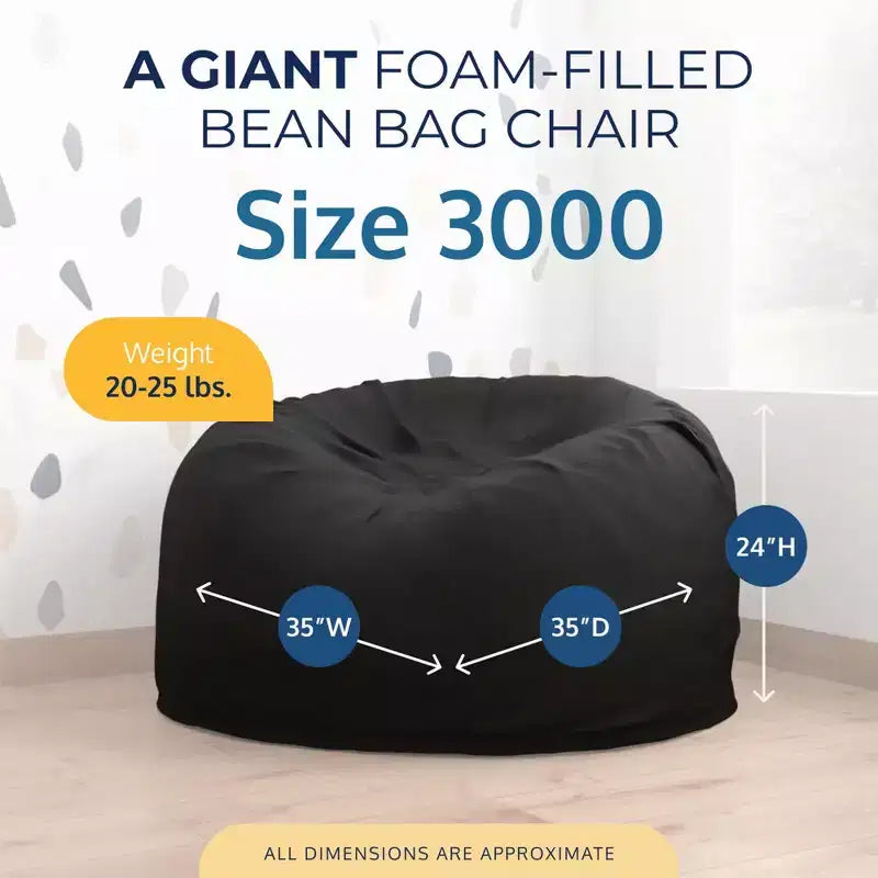 Foam Suede Bean Bag Lounger Chair Indoor