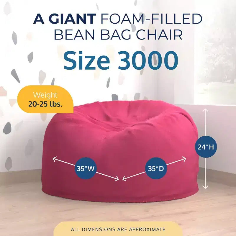 Foam Suede Bean Bag Lounger Chair Indoor