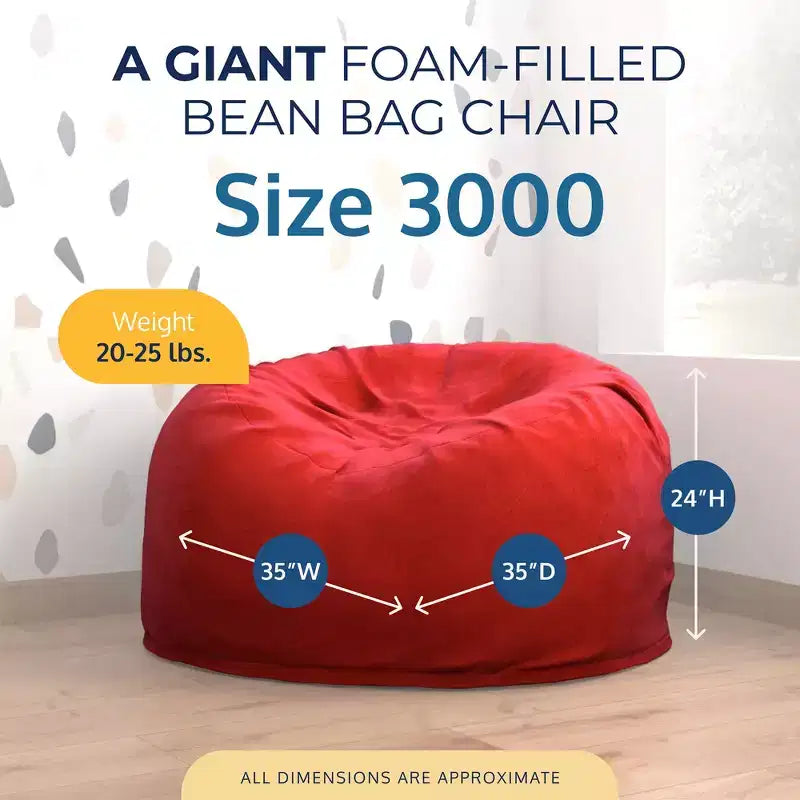 Foam Suede Bean Bag Lounger Chair Indoor