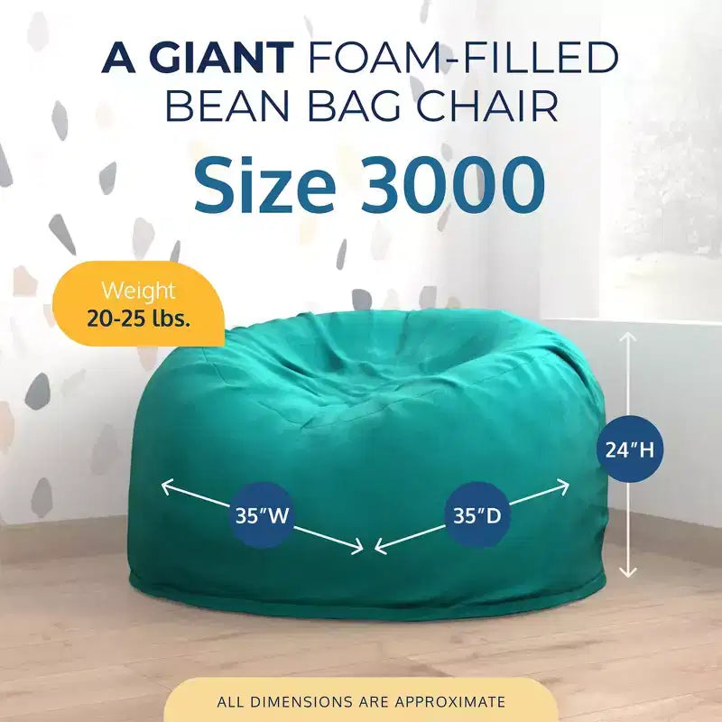Foam Suede Bean Bag Lounger Chair Indoor