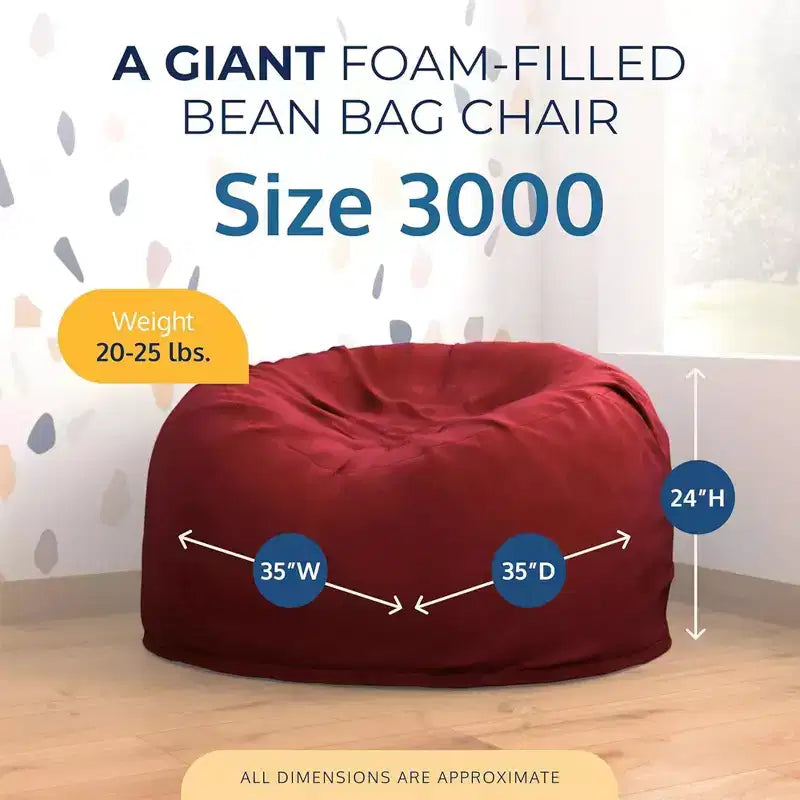 Foam Suede Bean Bag Lounger Chair Indoor