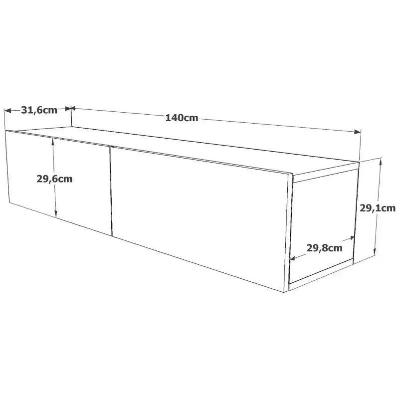 Chipboard Melamine TV Console with Storage Doors 55''