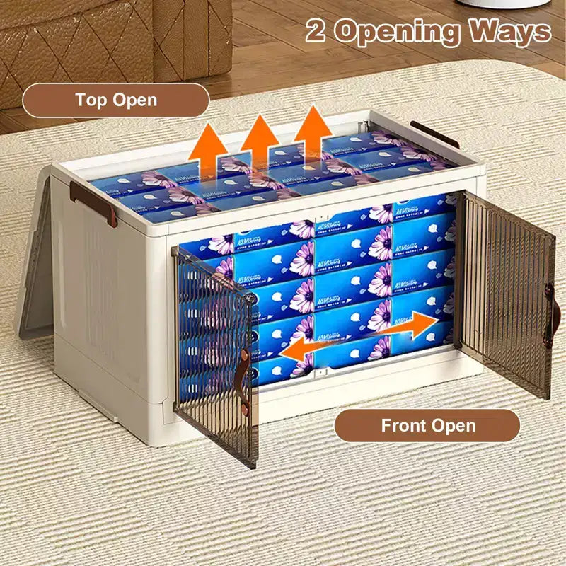 Plastic 4-Tier Stackable Storage Bins with Wheels 57.3''