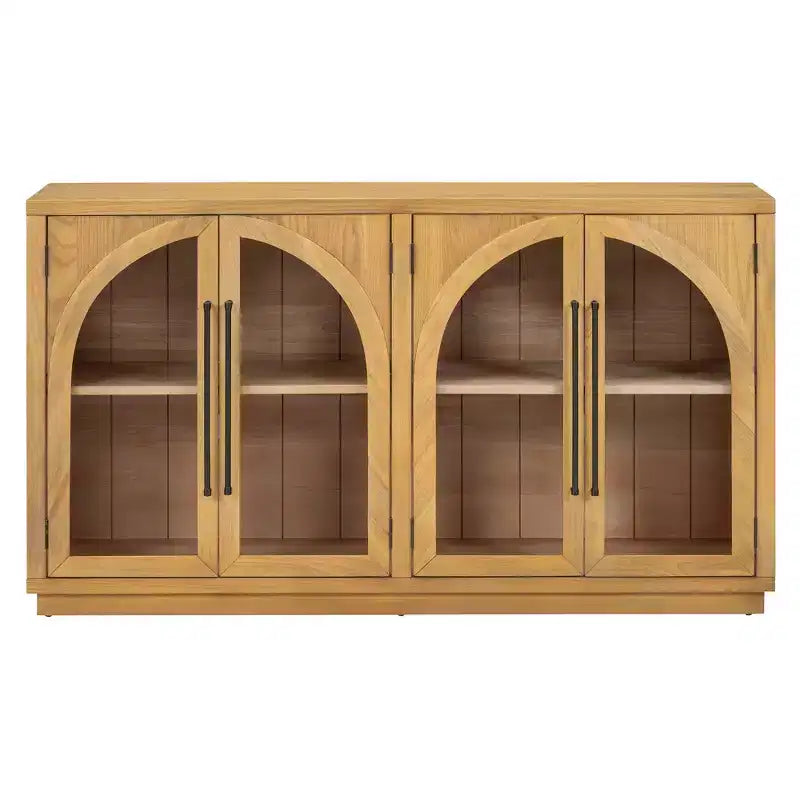 MDF 4-Door Sideboard Buffet Cabinet with Glass Doors 60''