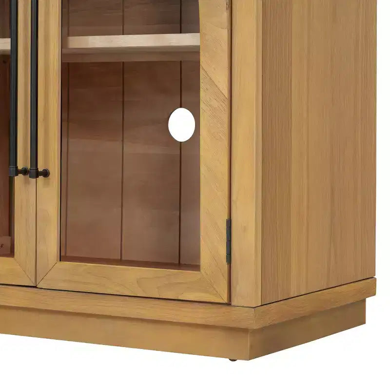 MDF 4-Door Sideboard Buffet Cabinet with Glass Doors 60''