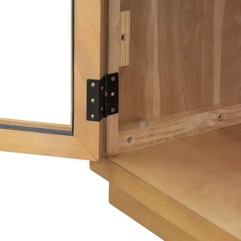 MDF 4-Door Sideboard Buffet Cabinet with Glass Doors 60''