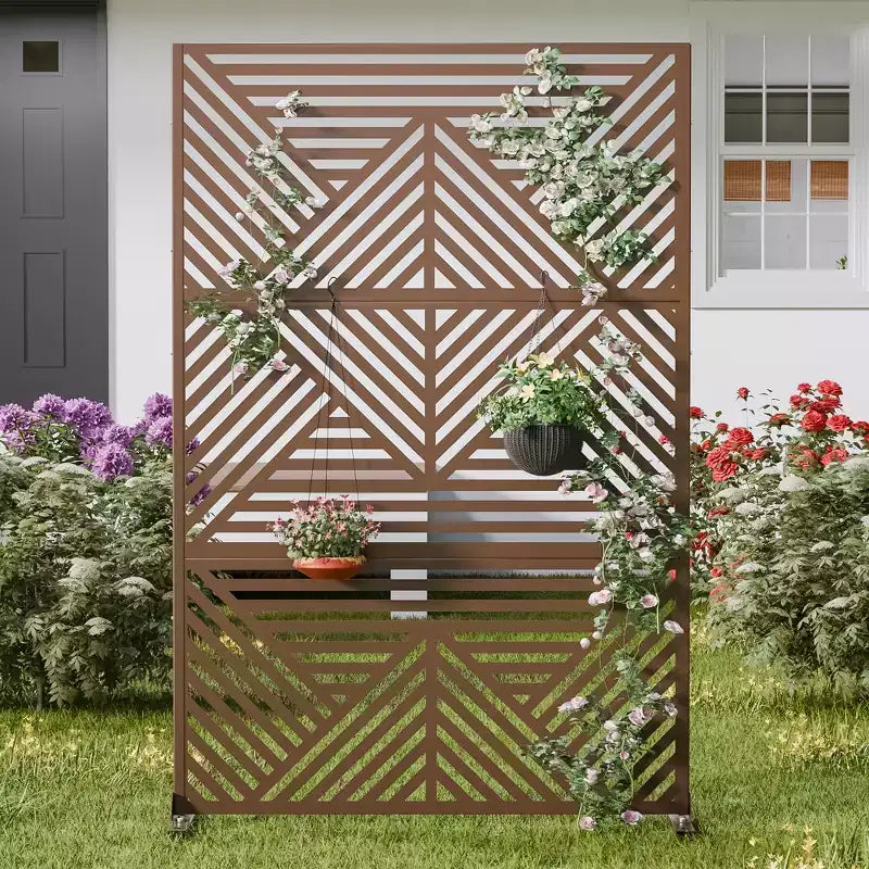 Galvanized Steel Freestanding Outdoor Privacy Screen