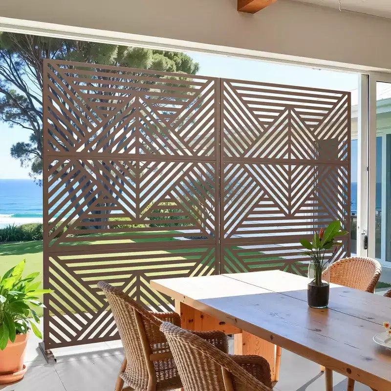 Galvanized Steel Freestanding Outdoor Privacy Screen